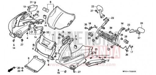 PANNEAU SUPERIEUR CBR600FR de 1994